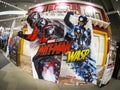 Ant man and the wasp movie promo board at a cinema zone.